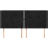  Uzglavlje s ušima crno 183x16x118/128 cm baršunasto | shoptok.hr