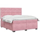  Boxspring krevet s madracem Ružičasta 200 x 200 cm Baršun | shoptok.hr
