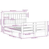 vidaXL Krevet s regalom za knjige bez madraca 140x200 cm od borovine | shoptok.hr
