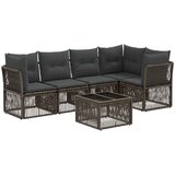 vidaXL Vrtna sedežna garnitura 6 pcs Siva poli ratan, (5000270228) | Shoptok.si