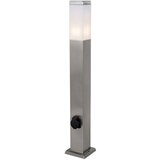 QAZQA Buitenlamp staal 80 cm met stopcontact IP44 - Malios | Shoptok.si