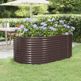 vidaXL Visoka greda iz prašno premazanega jekla 175x100x68 cm rjava | Shoptok.si