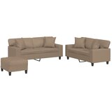  3-dijelni set sofa s jastucima boja cappuccina od umjetne kože | shoptok.hr