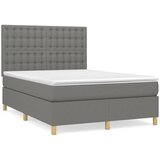  Krevet s oprugama i madracem tamnosivi 140x190 cm od tkanine | shoptok.hr
