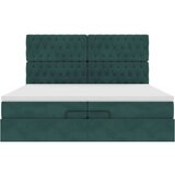  Otomanski posteljni okvir z vzmetnicami zelen 200x200cm žamet, (22054165) | Shoptok.si