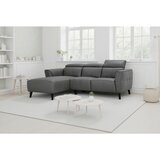 MID.YOU KOTNA SEDEŽNA GARNITURA, pravo usnje siva | Shoptok.si