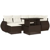  7-dijelni set vrtnih sofa od poliratana s jastucima smeđi | shoptok.hr