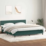 Box Spring krevet s madracem tamno zeleni 180x220 cm baršun | shoptok.hr