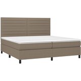  box spring s madracem LED smeđesivi 200x200 cm tkanina | shoptok.hr