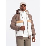 Ombre Colorful retro men's sports jacket - beige and white | Eponuda.ba