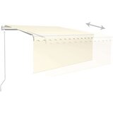 vidaXL Avtomatska tenda s senčilom LED + senzor 3,5x2,5 m krem | Shoptok.si