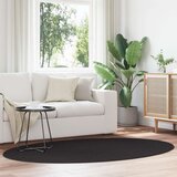  Tepisi Crna Poliester 140 x 200 cm Neklizeći Tepih Kružni | shoptok.hr