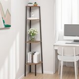  Kutna polica s 4 razine tamnosmeđa i crna 45,5x31,5x150 cm | shoptok.hr