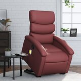 Maison Chic masažni naslanjač - Relax naslanjač s funkcijo vstajanja vinsko rdeče um. usnje, (22061197) | Shoptok.si