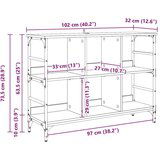 vidaXL Strani šal Rjava 102 x 32 x 73.5 cm Konstruiran les | Shoptok.si