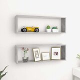  Kockaste zidne police 2 kom boja betona 80x15x26 5 cm iverica | shoptok.hr