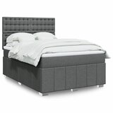 Maison Chic Box spring posteljni - Vzmetna postelja z vzmetnico temno siv 140x190 cm blago SL23881, (21890616) | Shoptok.si