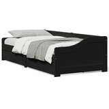 Dnevni krevet s 2 ladice bez madraca IRUN crni 90x200 cm | shoptok.hr