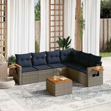  7-dijelni set vrtnih sofa od poliratana s jastucima sivi | shoptok.hr