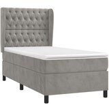 Box spring krevet s madracem svjetlosivi 90x190 cm baršunasti | shoptok.hr