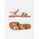 Sergio Leone Women's gold flat sandals by | shoptok.hr