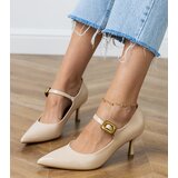 D/CEO Beige classic pumps with decorative buckle Helli | Shoptok.si