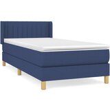vidaXL Box spring postelja z vzmetnico modra 100x200 cm blago, (20894505) | Shoptok.si