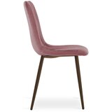 Lava stolica - tamnoružičasti baršun / noge od oraha x 3 | shoptok.hr