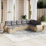 Maison Chic Seti vrtnega pohištva - Vrtna garnitura - Vrtni pohištvo set 8-delna z blazinami bež poli ratan, (21798991) | Shoptok.si