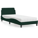 Krevet s madracem Dover tamnozeleni 90x200 cm baršunasti | Eponuda.com