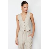 Trendyol Beige Regular Cotton Linen Woven Vest | shoptok.hr