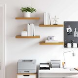  Stenska polica 4 pcs Bež 50 x 23,5 x 4 cm Konstruiran les, (5000200910) | Shoptok.si