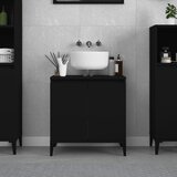 vidaXL Omarica za umivalnik črna 58x33x60 cm inženirski les Cene