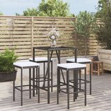  The Living Store Vrtna barska garnitura 5-delna z blazinami črn poli ratan - Vrtna Barska Garnitura, (21477298) | Shoptok.si