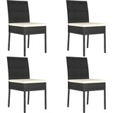 Poli 5-dijelni vrtni blagovaonski set od poliratana crni | shoptok.hr