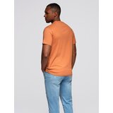 Ombre Men's cotton t-shirt with printed pocket - orange | Shoptok.si