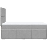 vidaXL Box spring postelja z vzmetnico svetlo siva 90x200 cm blago | Shoptok.si