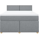  Krevet box spring s madracem svjetlosivi 140x200 cm od tkanine | shoptok.hr