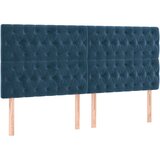 Maison Chic Posteljno vzglavje - Vzglavna omarica 4 kosa temno moder 100x7x78/88 cm žamet, (22077394) Cene