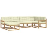 vidaXL Zunanja garnitura za sedenje 5 pcs Bela in krem Poliester, (5000281743) | Shoptok.si