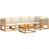 The Living Store Vrtna sedežna garnitura 6-delna z blazinami trden akacijev les - Vrtna Sedežna Garnitura, (21625553) | Shoptok.si