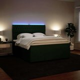 vidaXL Krevet s oprugama i madracem tamnozeleni 180x200 cm baršunasti | shoptok.hr