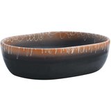 Nadgradni umivaonik crno-narančasti ovalni 47x33x13 cm keramika | shoptok.hr