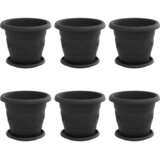  Saksije za biljke 6 pcs Crna Ø 22 x 18 cm Plastika | shoptok.hr