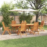  Vrtni set za objed 7 kom. Smeđa Čvrsto drvo akacije 240 x 100 x 75 cm | shoptok.hr