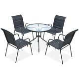  5-dijelni vrtni blagovaonski set čelični crni | shoptok.hr