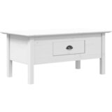 Maison Chic Klubska mizica - kavna mizica - Nizka mizica BODO bela 100x55x46 cm trdna borovina, (21753699) Cene