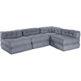  4-sjedalni modularni pouf sofa konvertibilna siva tkanina | shoptok.hr