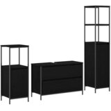  Set namještaja za kupaonicu 3 pcs Crni hrast Konstruirano drvo | shoptok.hr