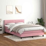  Krevet s oprugama i madracem LED ružičasti 160x210 cm baršunasti | shoptok.hr